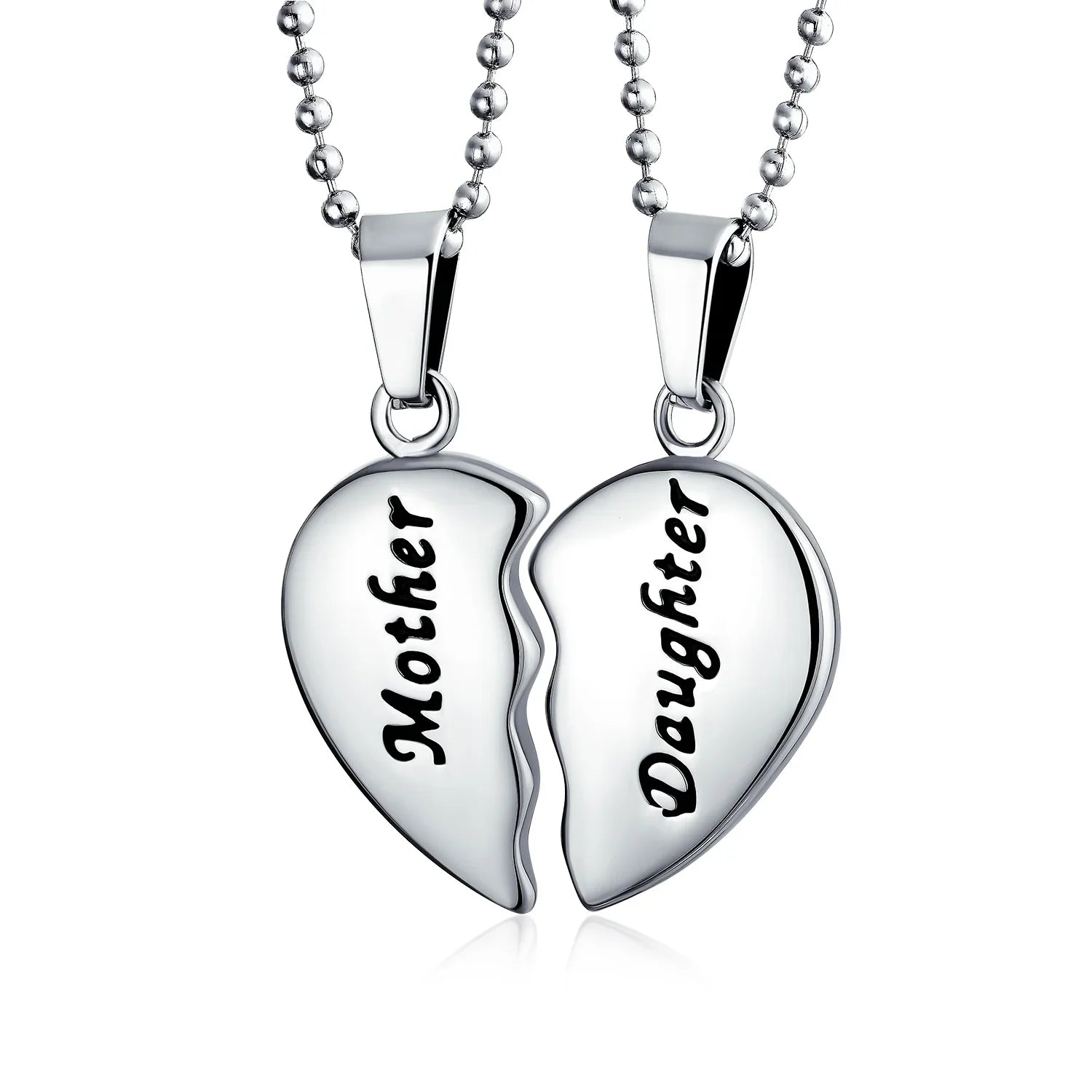 split-pendant-mother-daughter-heart_hst-hsp6005ab-az_1 Mother Daughter Split 2 pcs Breakable Heart Puzzle Pendant Necklace Stainless - Image 1