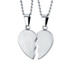 Mother Daughter Split 2 pcs Breakable Heart Puzzle Pendant Necklace Stainless - Image 2