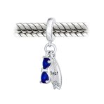 Set of 2 Beach Flip Flop Sandal Blue CZ Sunglasses Surfboard Dangle Charm Bead - Image 5