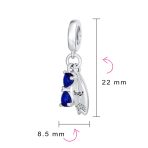 Set of 2 Beach Flip Flop Sandal Blue CZ Sunglasses Surfboard Dangle Charm Bead - Image 6