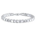 Solid Heavy Venetian Box Link Chain Bracelet .925 Sterling Silver 7.5 Inch