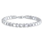 Solid Heavy Venetian Box Link Chain Bracelet .925 Sterling Silver 7.5 Inch