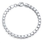 Solid Heavy Venetian Box Link Chain Bracelet .925 Sterling Silver 7.5 Inch - Image 2