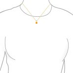 Traditional Dainty Square Opal Gemstone Pendant Necklace Gold Plated Silver - Image 9