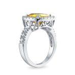 Classic 6CT Canary Yellow Halo Cushion Cut Engagement Ring Sterling Silver - Image 2