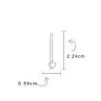 Long Linear Heart Chain Dangle Earrings 925 Sterling Silver Threader U Hook - Image 3