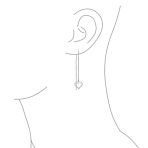 Long Linear Heart Chain Dangle Earrings 925 Sterling Silver Threader U Hook - Image 2