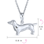 BFF Dachshund Puppy Pendant Necklace in Silver 18 Inch Chain - Image 3