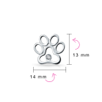 Black & White CZ Dog Cat Puppy Pet Paw Necklace & Earrings Set Sterling Silver - Image 6