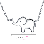 Simple Lucky Elephant Pendant Necklace in Sterling Silver for Good Luck - Image 3