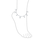 Religious Virgin Mary Medallion Dangle Charms Anklet Ankle Bracelet .925 Sterling Silver 10 Inch - Image 2