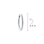 Thin Minimalist Hoop Huggie Earrings Sterling Silver Various Sizes - Image 19