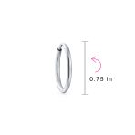 Thin Minimalist Hoop Huggie Earrings Sterling Silver Various Sizes - Image 23