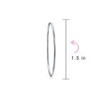 Thin Minimalist Hoop Huggie Earrings Sterling Silver Various Sizes - Image 24