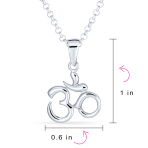 Yoga Aum Om Symbol Pendant Necklace in Sterling Silver 18 Inch Chain - Image 4