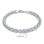 Solid Heavy 6MM Braid Rope Wheat Chain Link Bracelet Sterling Silver 8.5 Inch - Image 4