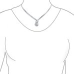 V Shape Choker Necklace Interlocking Balls Sterling Silver - Image 2
