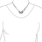 Simple Double V Shape Choker Necklace Statement Collar - Image 2