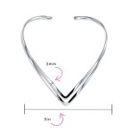 Simple Double V Shape Choker Necklace Statement Collar - Image 3