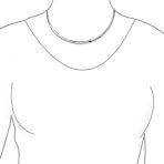 Simple Charm Slider Contoured Choker Collar Statement Necklace .925 Sterling Silver 3MM - Image 5