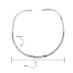 Simple Charm Slider Contoured Choker Collar Statement Necklace .925 Sterling Silver 3MM - Image 8