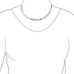 Simple Charm Slider Contoured Choker Collar Statement Necklace .925 Sterling Silver 3MM - Image 6