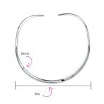 Simple Charm Slider Contoured Choker Collar Statement Necklace .925 Sterling Silver 3MM - Image 9