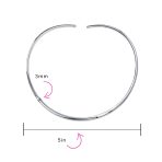 Simple Charm Pendant Slider Contoured Choker Collar Necklace .925 Silver Sterling 2MM - Image 5