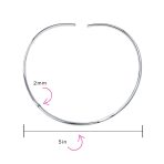 Simple Charm Pendant Slider Contoured Choker Collar Necklace .925 Silver Sterling 2MM - Image 6