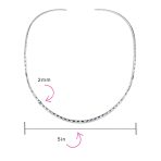 Simple Thin Boho Hammered Choker Necklace Sterling Silver 2MM Slider Collar - Image 3