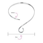 Modern S Swirl Geometric Collar Choker Statement Necklace .925 Silver Sterling - Image 4
