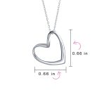 Floating Open Heart Pendant Necklace Sterling Silver Chain - Image 3