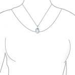 Vintage Style Floral Design Small Oval Shape Photo Locket Necklace Pendant .925 Sterling Silver - Image 3