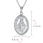 Religious Our Lady Of Guadalupe Medal Virgin Mary Necklace Pendant Sterling Silver - Image 5