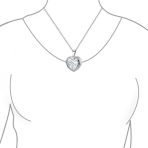 Vintage Style Heart Shaped Locket Pendant Necklace Holds Photos Silver - Image 4