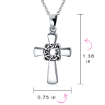 Viking Celtic Knot Cross Pendant Necklace for Men Sterling Silver 16 Inch - Image 4