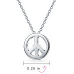 Tiny World Peace Sign Pendant Necklace Gold Plated .925 Sterling Silver - Image 5
