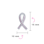 Strength & Hope CZ Stud Earrings: Pink Ribbon Cancer Survivor Sterling Silver - Image 4