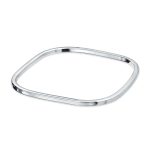 Plain Stackable Square Bangle Bracelet Polished Silver