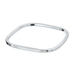 Plain Stackable Square Bangle Bracelet Polished Silver