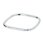 Plain Stackable Square Bangle Bracelet Polished Silver - Image 5