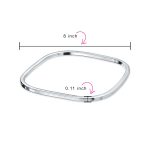 Plain Stackable Square Bangle Bracelet Polished Silver - Image 3