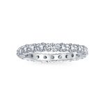 Stackable Pink CZ Band Eternity Wedding Band Ring .925 Sterling Silver - Image 2