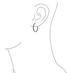 Channel Set Crystal Large Statement Hoop Earrings Stainless Steel 2" Diameter - Image 10