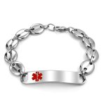 Medical ID Bracelet for Men - Marina Anchor Mariner Silver Tone Stainless Steel - Image 3