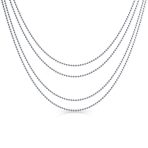 Set of 4 Thin Stainless Steel Saturn Chain Necklace 18, 20, 24 & 30 Inch - Image 4