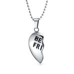 BFF Best Friends Split 2 pcs Breakable Heart Puzzle Pendant Necklace Stainless - Image 2