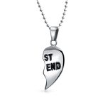 BFF Best Friends Split 2 pcs Breakable Heart Puzzle Pendant Necklace Stainless - Image 5