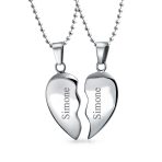 BFF Best Friends Split 2 pcs Breakable Heart Puzzle Pendant Necklace Stainless - Image 6