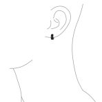 Simple Polished Black Rose Gold Plated Huggie Hoop Earring - Image 15